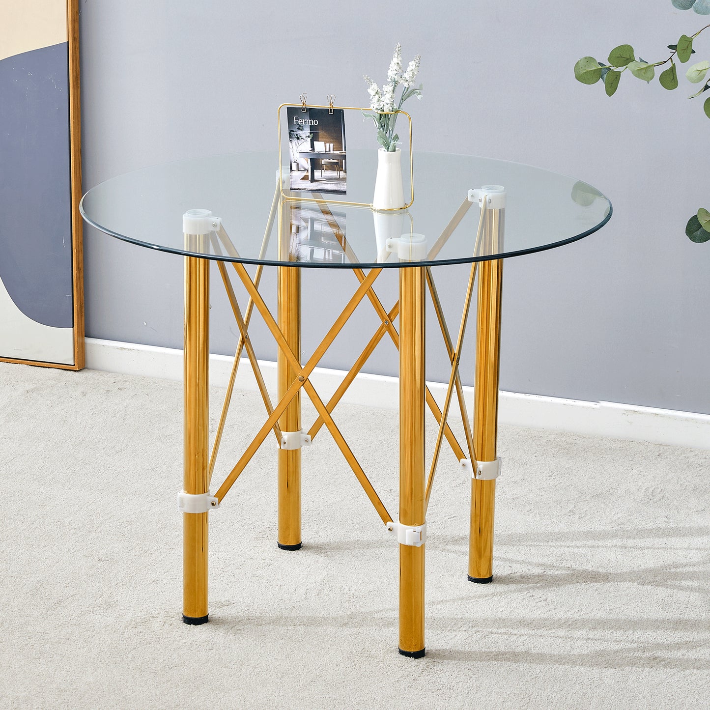 Elegant Transparent Round Glass Table -36 Inch Diameter Tempered With
