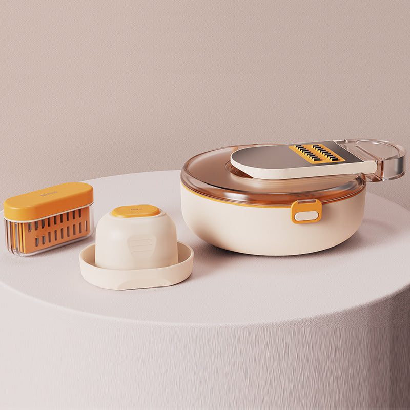 Multifunctional Vegetable Cutter and Kitchen Knife Set with Storage and Water Filter Basket