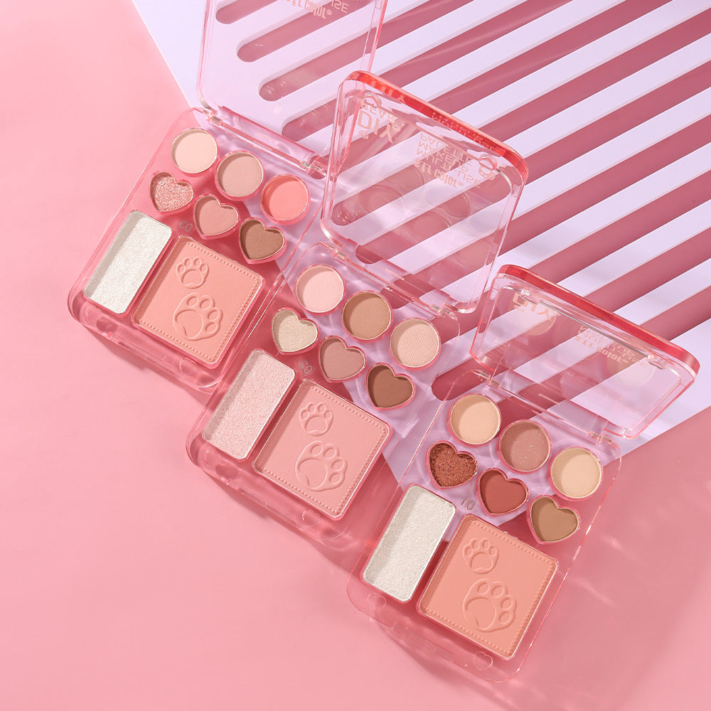Colorful Eye Shadow and Blush Makeup Set with 3 Shades - 9.3g