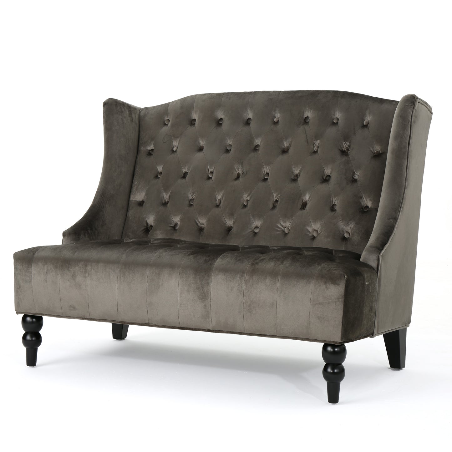 Modern Glam Velvet Loveseat Sofa - Grey