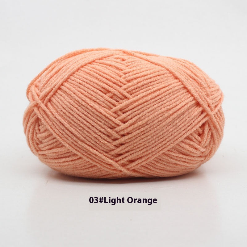 Four-Strand Milk Cotton Crochet Yarn Balls for Craft Projects - Multiple Colors