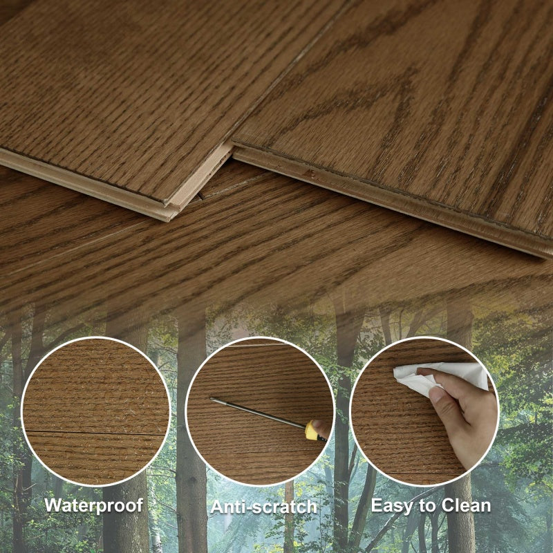 Tongue and Groove Engineered Hardwood Flooring - Walnut Brown, 10-Pack
