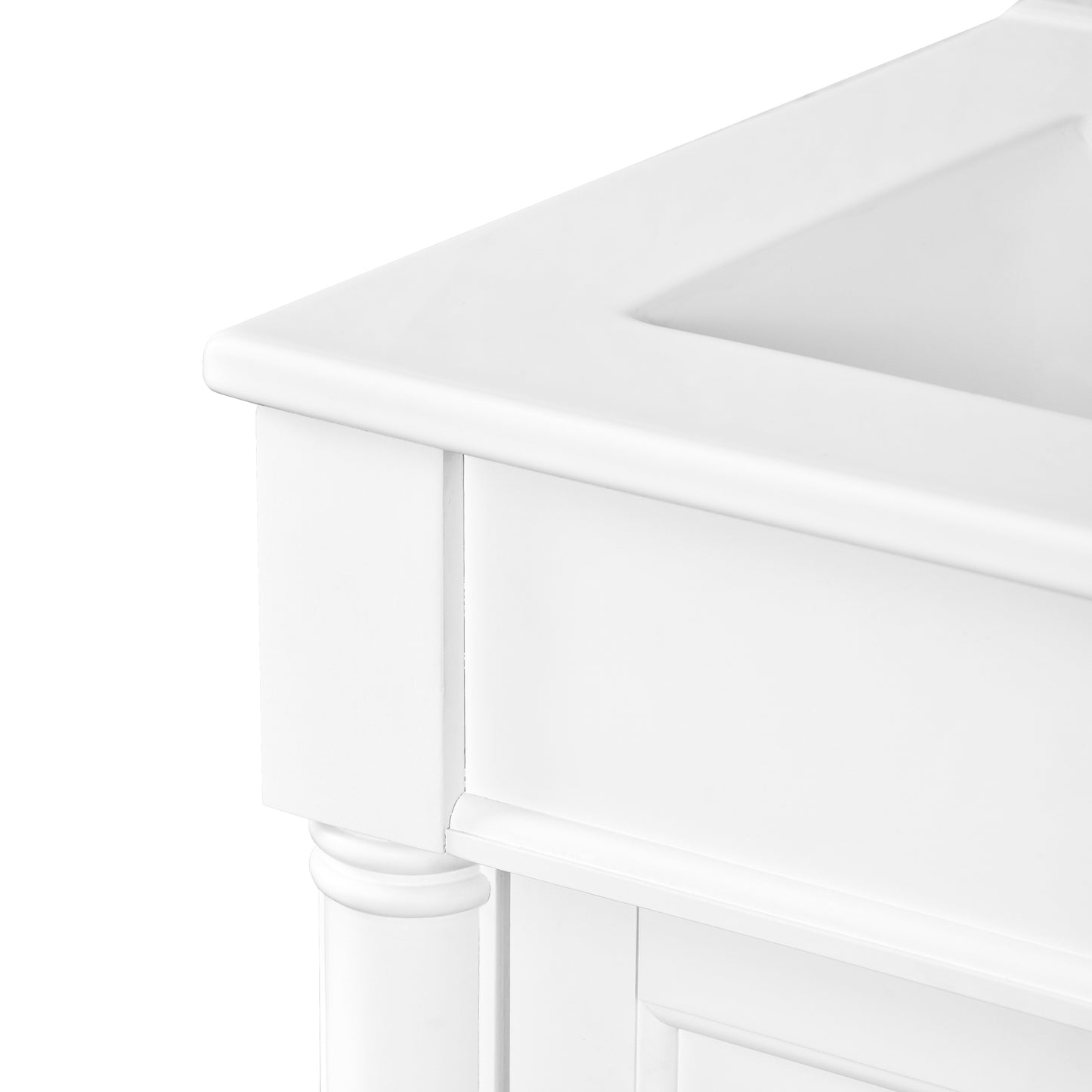 24-Inch Modern Bathroom Vanity with Ceramic Sink & Storage Cabinet