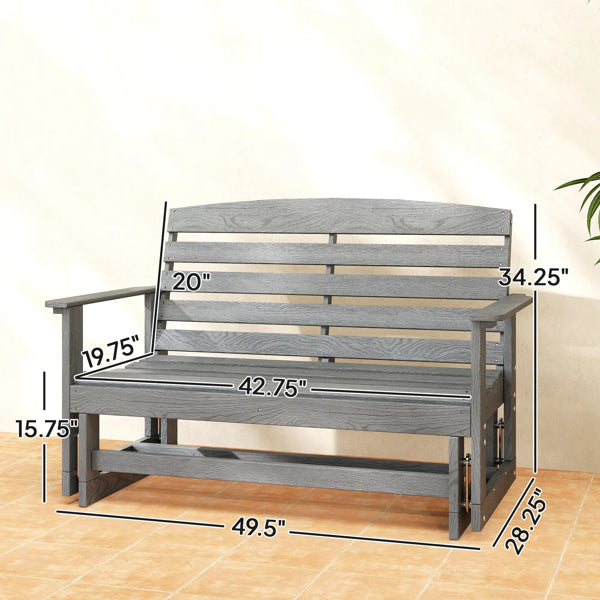 Glider Bench Chair for Outdoor Relaxation - Distressed Gray