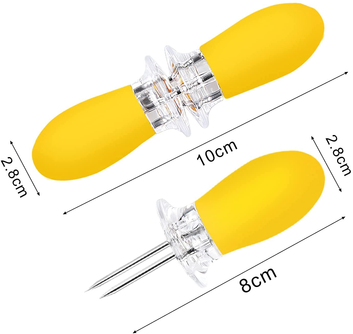 10-Pack Stainless Steel Corn Holders with Ergonomic Handles