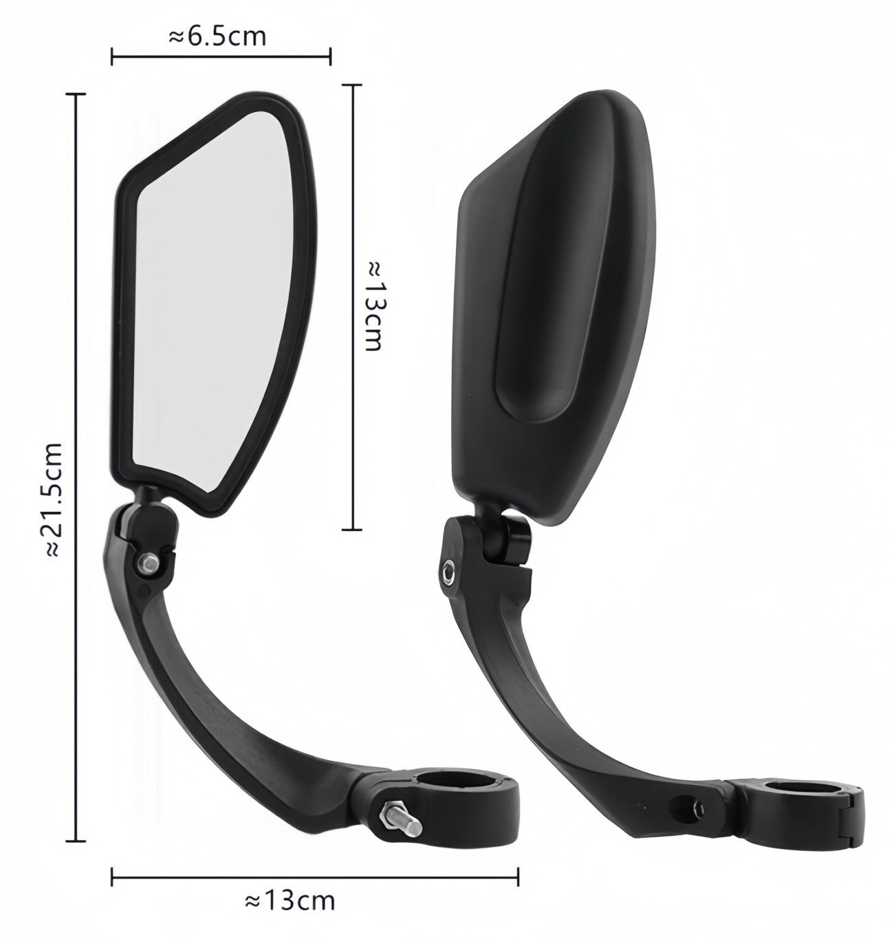 Bicycle Rearview Mirror - HD Convex Lens, 360° Rotatable, 2-Pack