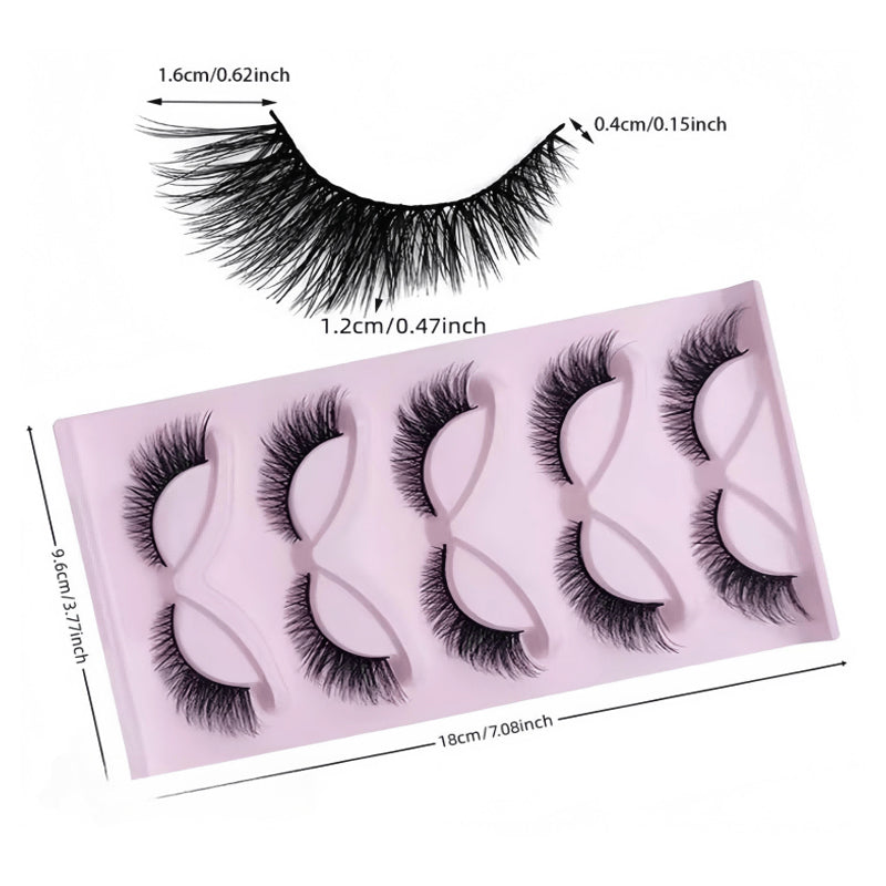 5 Pairs Faux Mink Cluster False Eyelashes - Fluffy Dramatic Volume Set