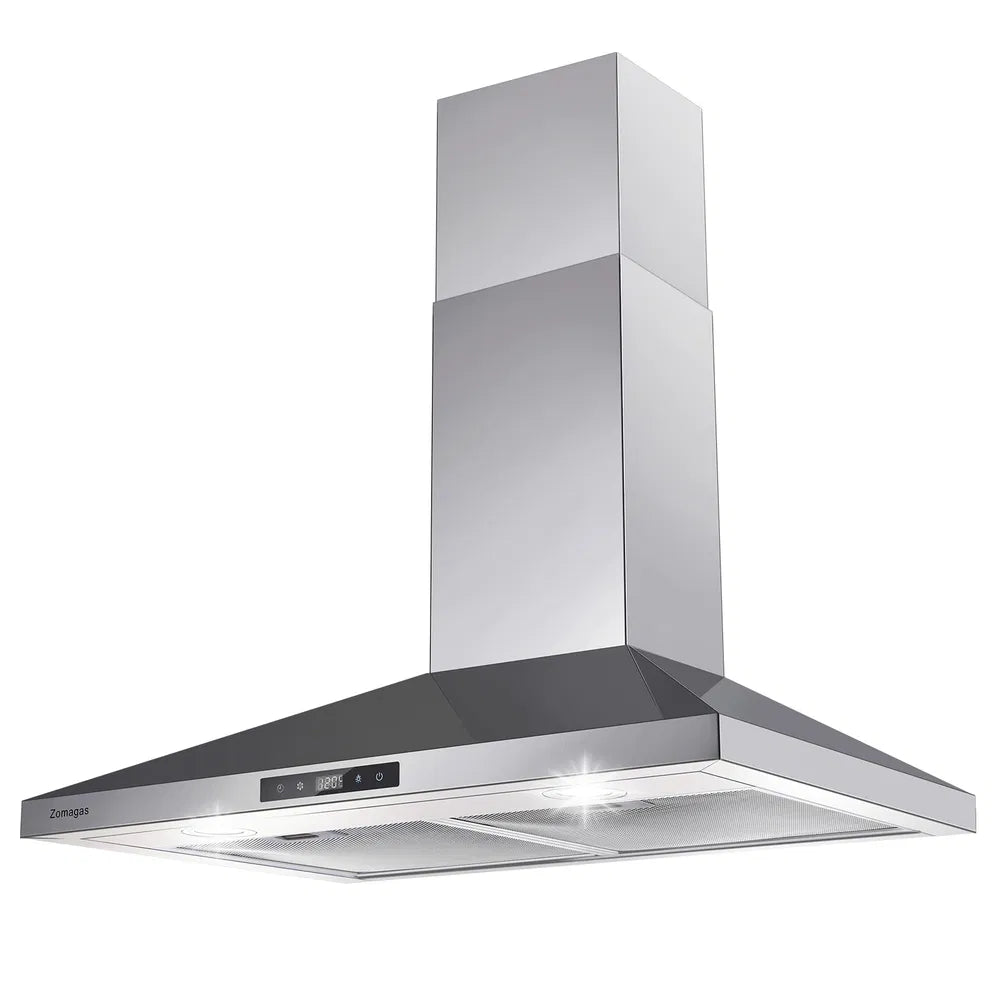 30-Inch Wall-Mounted Range Hood with 450 CFM Touch Panel Stainless Steel Kitchen Vent