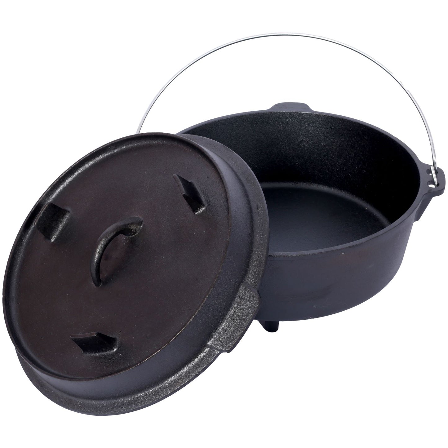 Cast Iron Dutch Oven for Camping - Pre-Seasoned with Legs