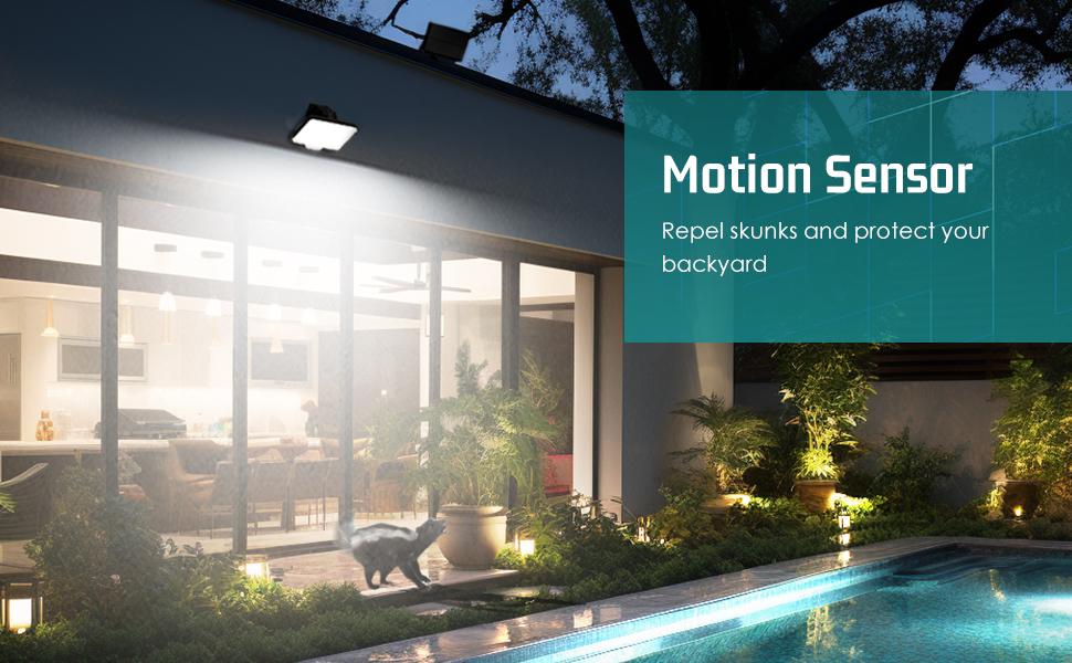 2-Pack Solar Motion Sensor Floodlights 2600 Lumens IP67 Waterproof Outdoor Lighting