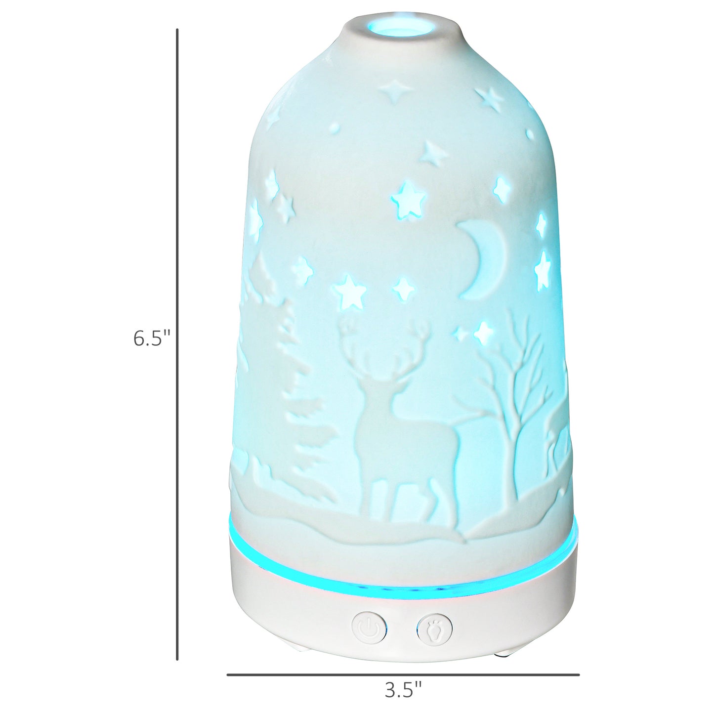 Ultrasonic Aromatherapy Diffuser with 7 LED Colors and Humidifier - 100ml, White