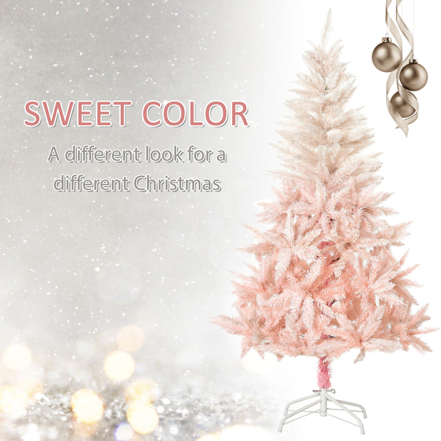7ft Unlit Pink Spruce Artificial Christmas Tree with 1000 Tips