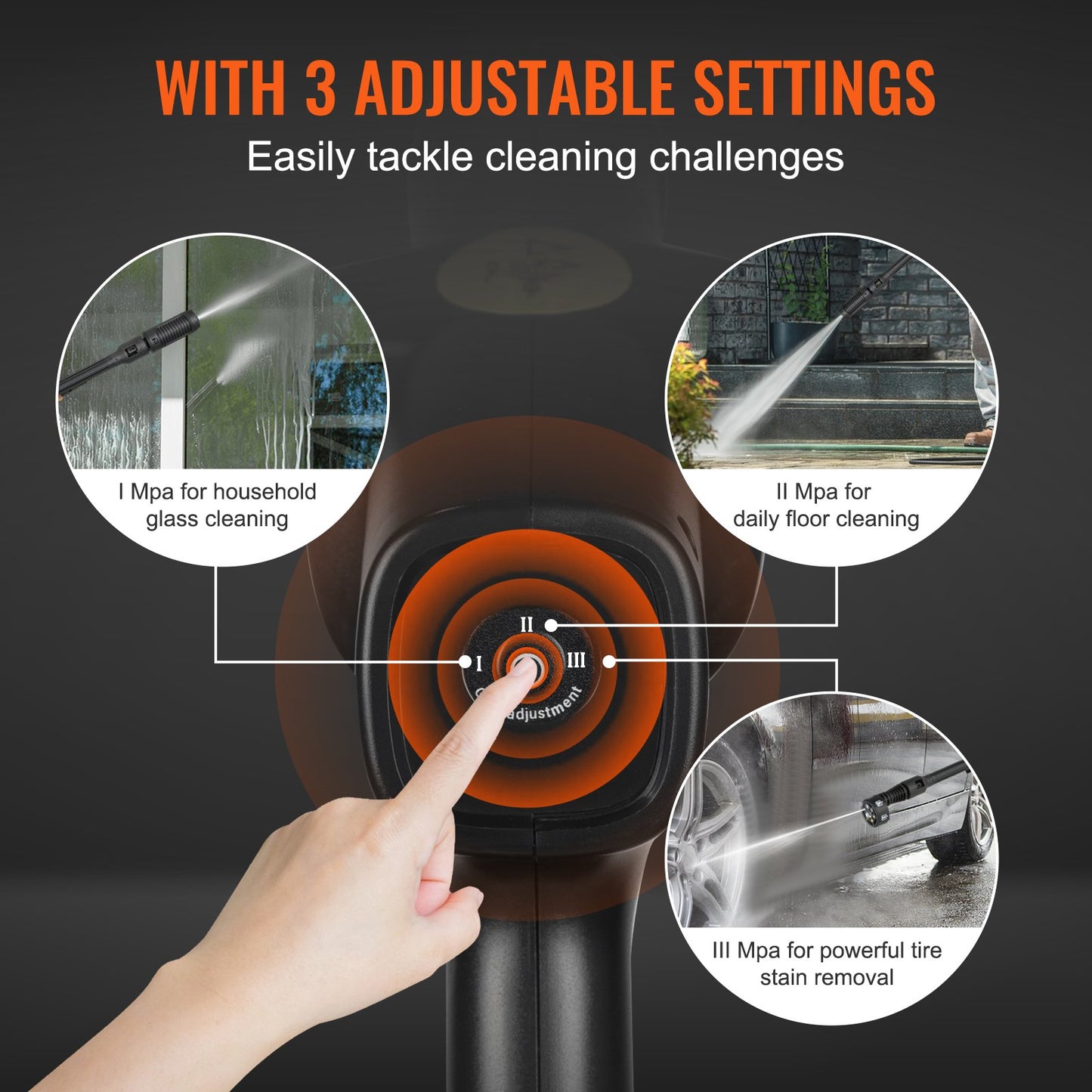 Cordless Pressure Washer 652 PSI 1.0 GPM Portable Car & Home Cleaner with Nozzle