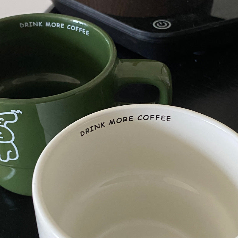 Cute Niche Cartoon Puppy Coffee Cup - 280ml Ceramic Drinkware for Kitchen