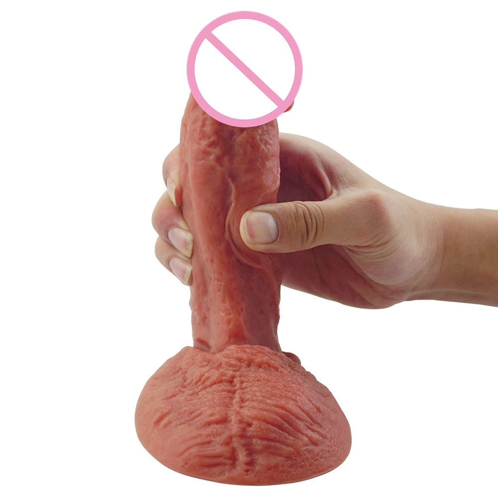 Double Layer Liquid Silicone Adult Toy - Skin Color, 18.5cm Length