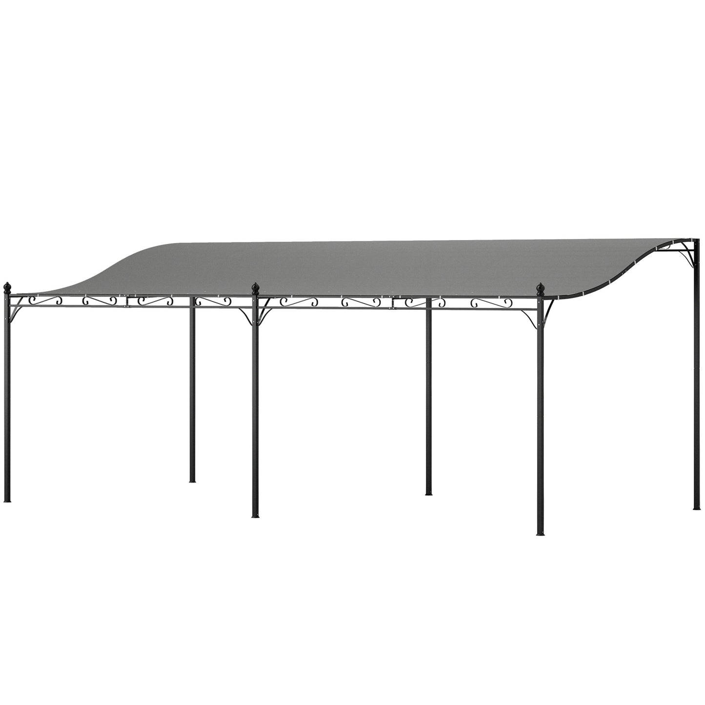 Outdoor Pergola Canopy - Metal 10x20 ft with Drainage Holes - Dark Gray
