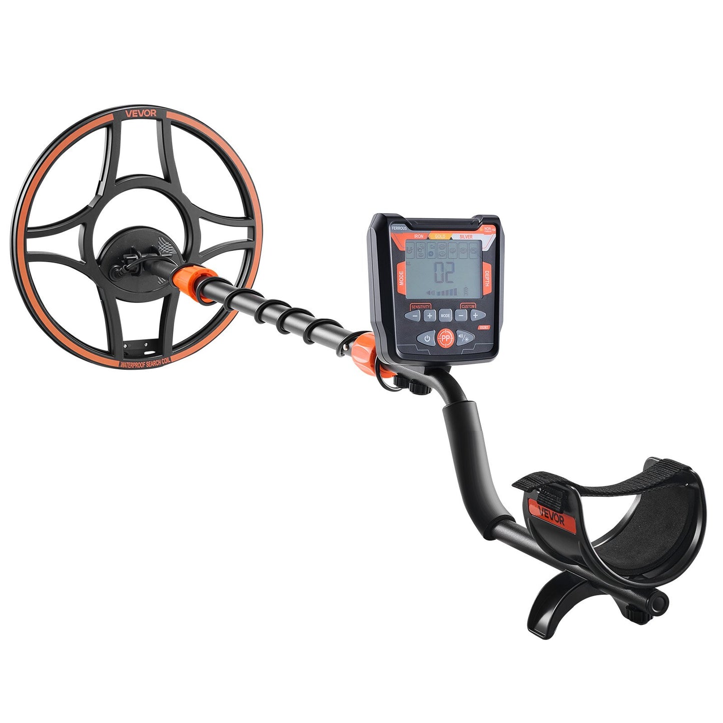 Professional Metal Detector for Adults, Gold & Treasure Hunting, Waterproof IP68 Search Coil, 6 Search Modes, Adjustable Length