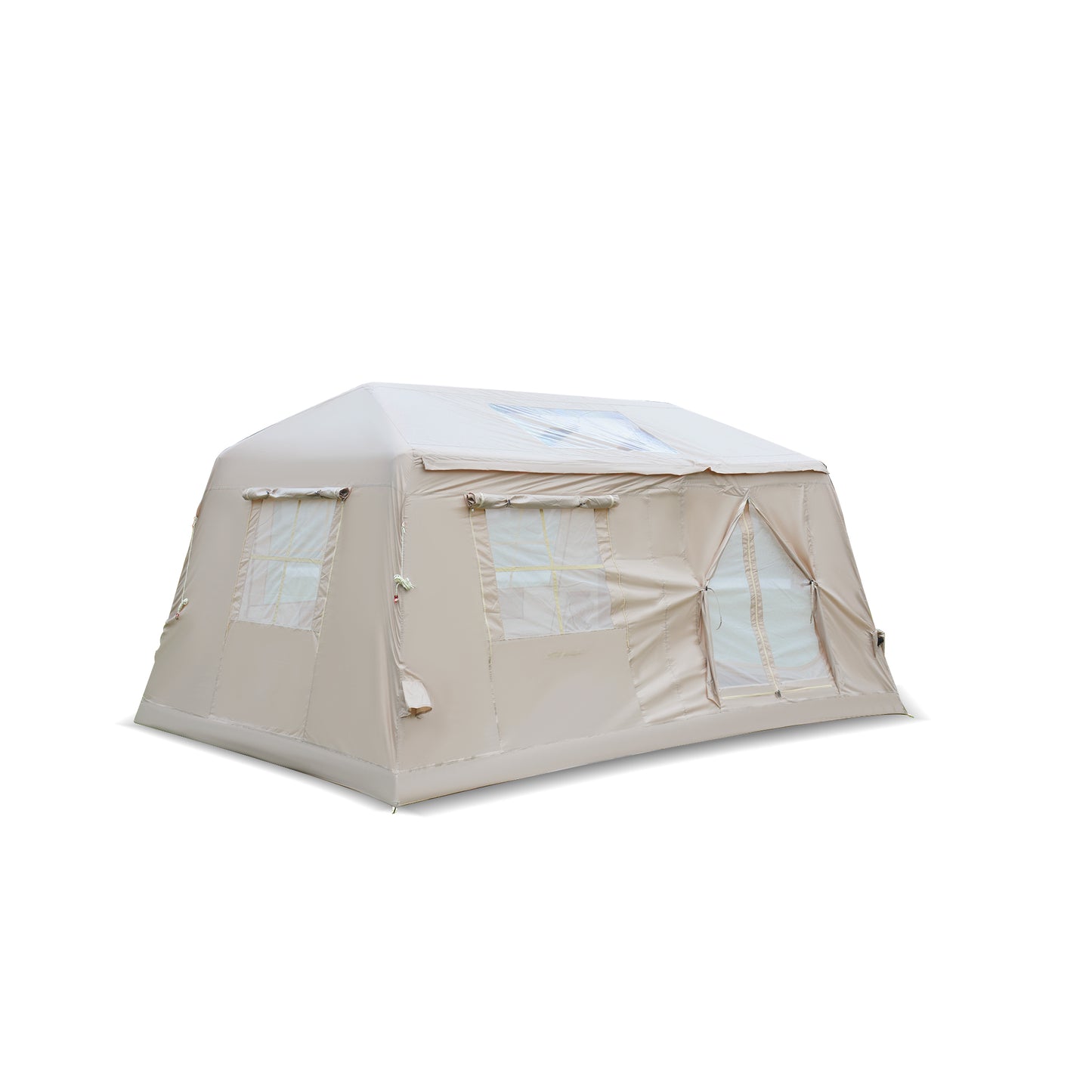Beige Inflatable Tent for Camping - 2-Room Waterproof Glamping Tent
