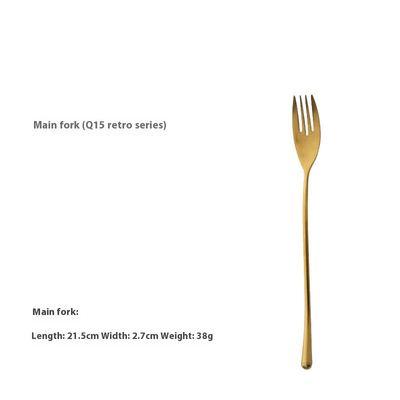 Stainless Steel Stir Knife Fork Spoon Set - Japanese-Style Distressed Kitchen Utensils
