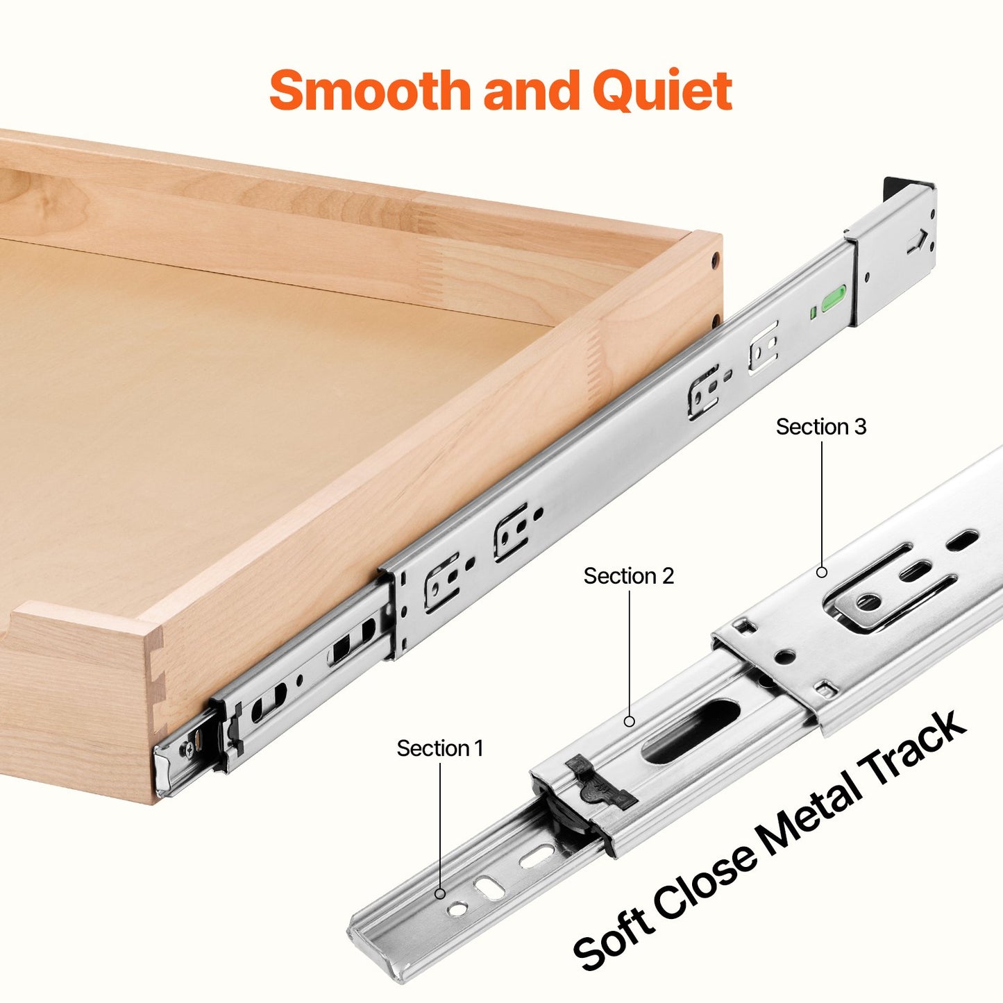 Pull Out Cabinet Organizer with Soft Close Slide-Out Shelf - Natural