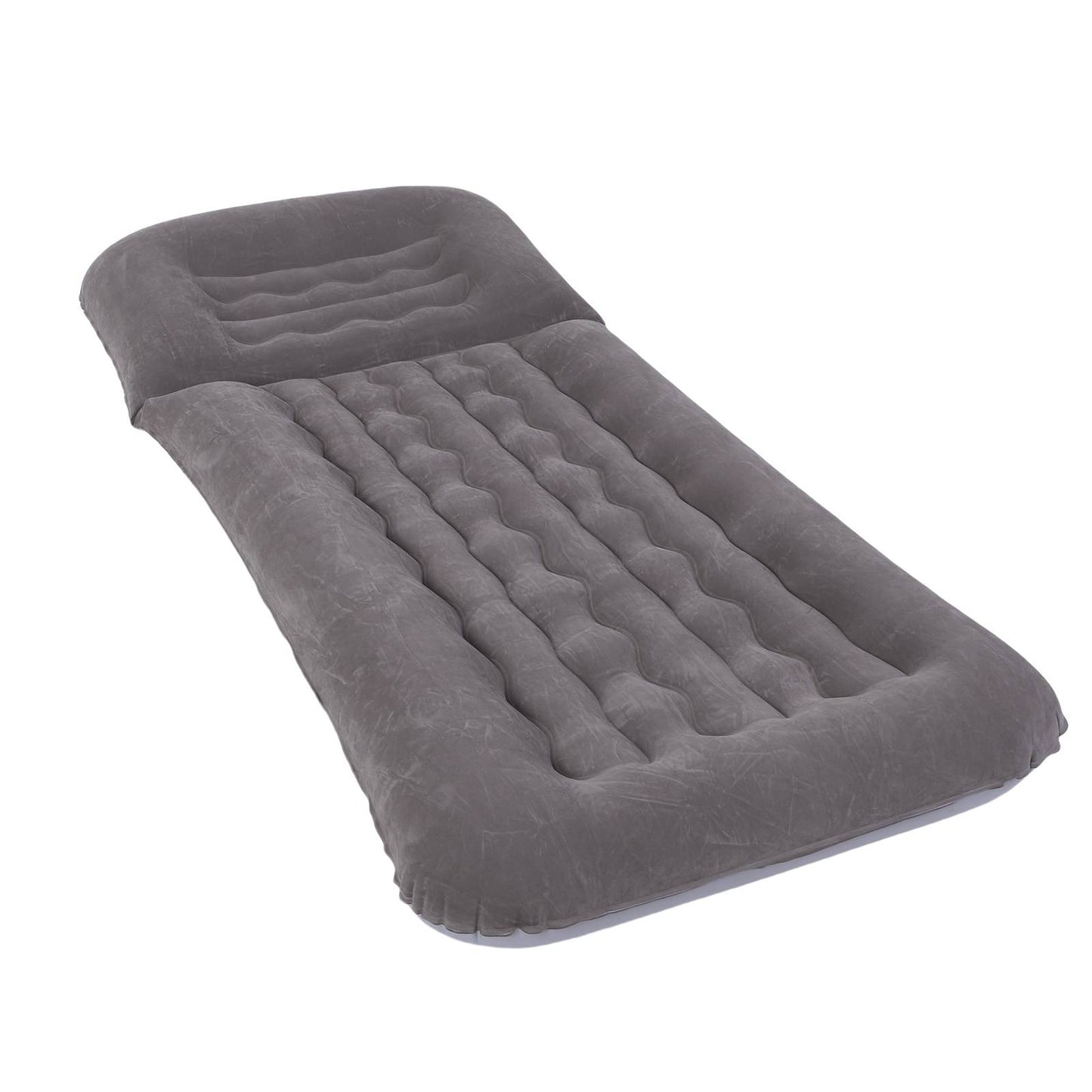 Inflatable Lounger With Adjustable Backrest Flocked PVC Portable Blow
