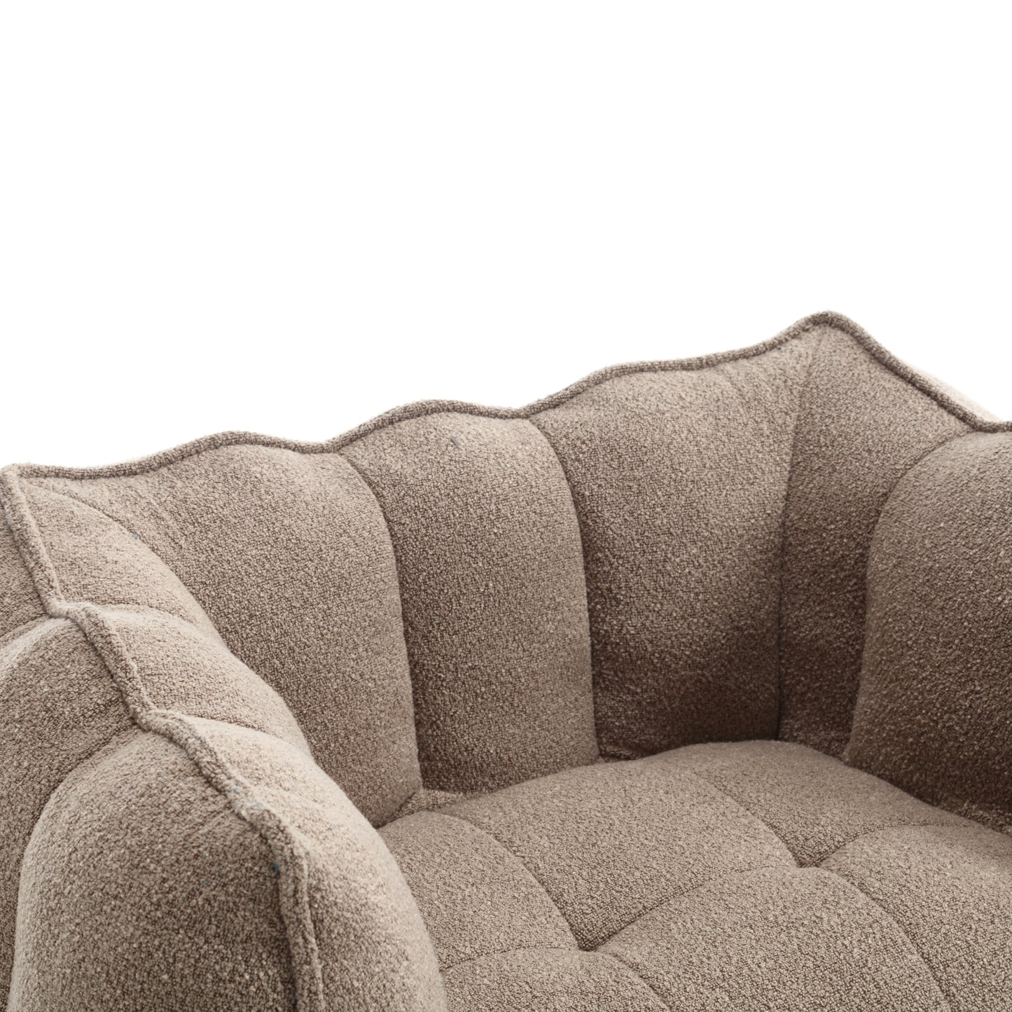 Coffee Soft Bean Bag Chair with Foam Filling - Comfortable Lazy Sofa