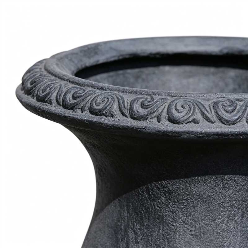 Antique Black Garden Planter - Magnesium Oxide, 26.38" x 16.53"