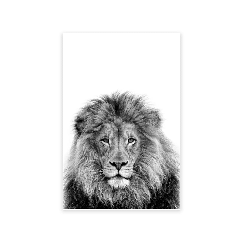 Black and White Animal Watercolor Wall Art Poster - Abstract Canvas Decor