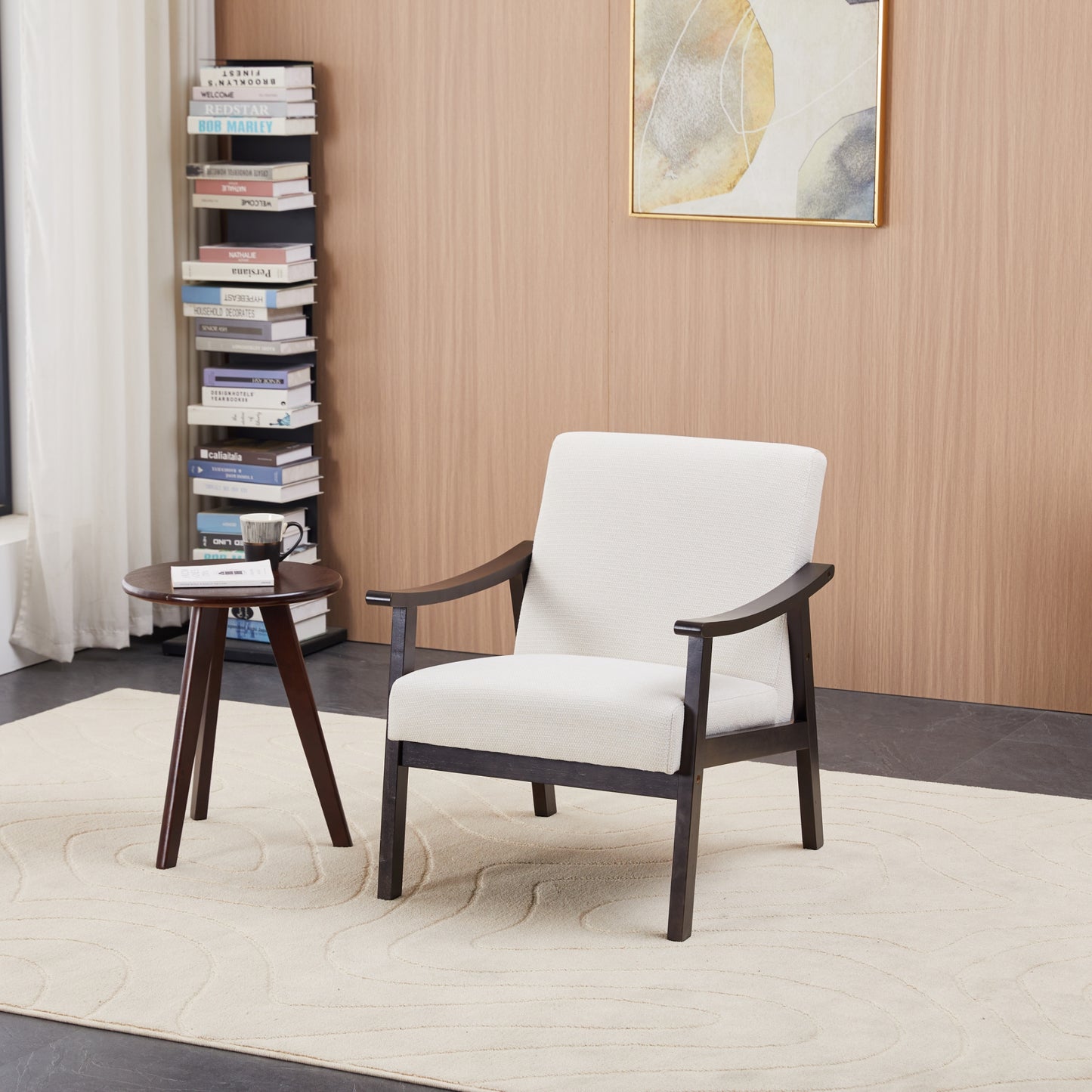 Medieval-Inspired High Back Armchair - Ancient White Upholstered
