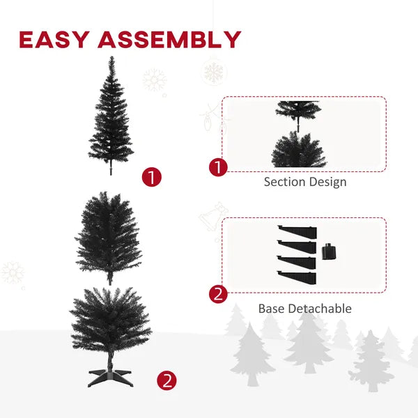 6ft Slim Pencil Artificial Christmas Tree - Black