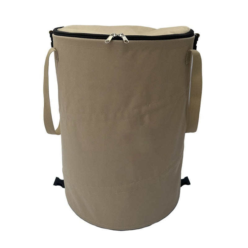 Large-Capacity Foldable Outdoor Trash Bin with Lid for Camping and Garden Storage