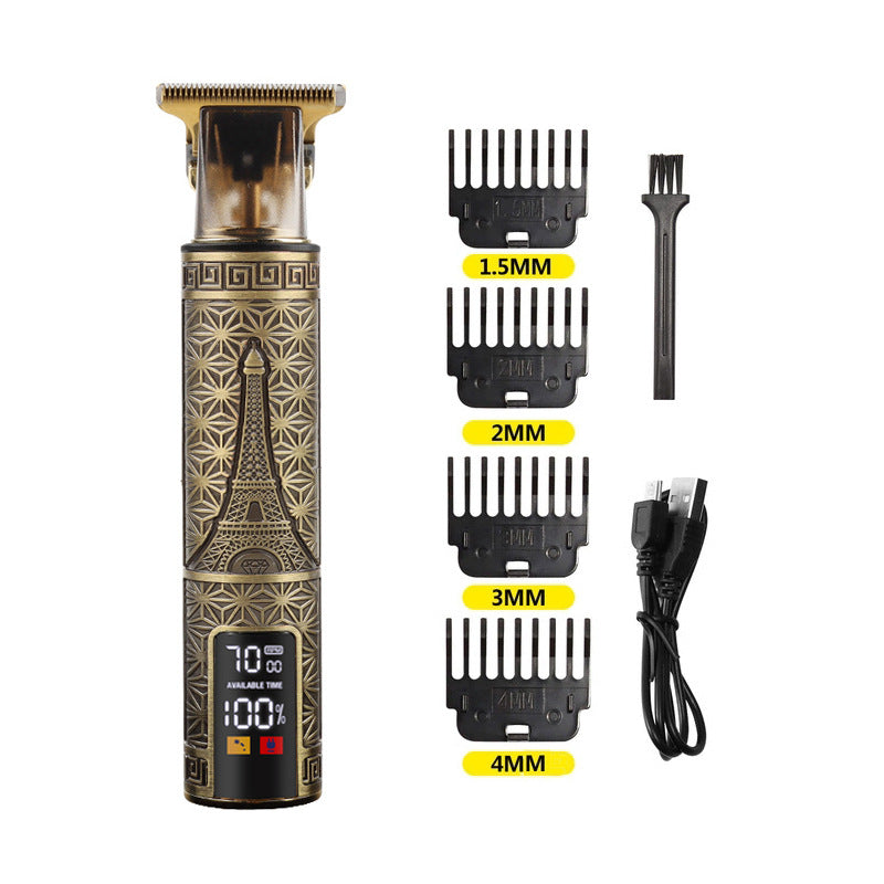 Rechargeable Stainless Steel Hair Clipper Digital Display