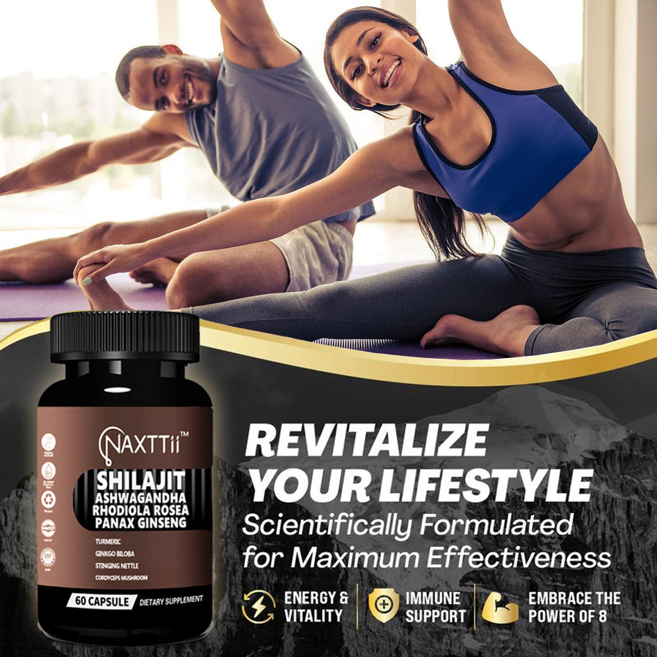 Shilajit Herbal Energy Capsules - 60 Count Supplement for Vitality & Focus