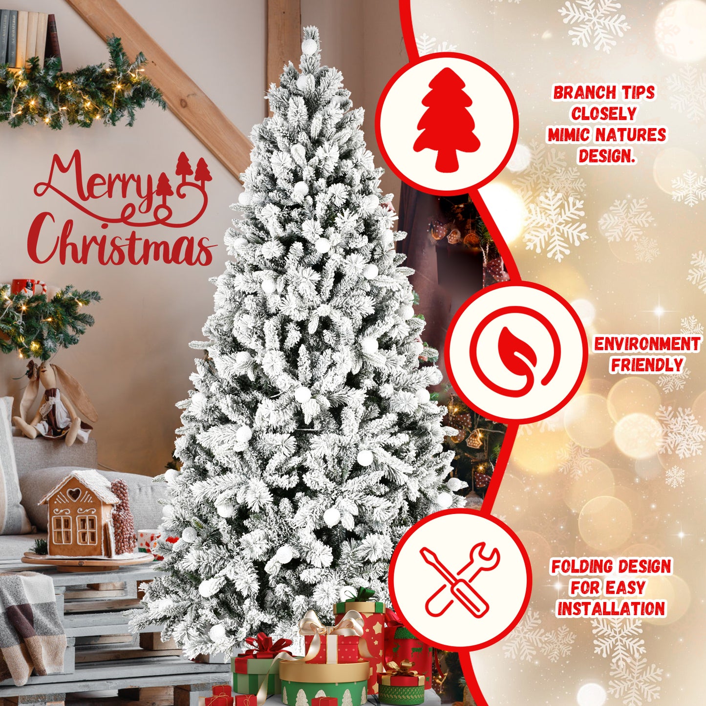 PVC Christmas Tree - Mixed Needle Design, Multiple Heights
