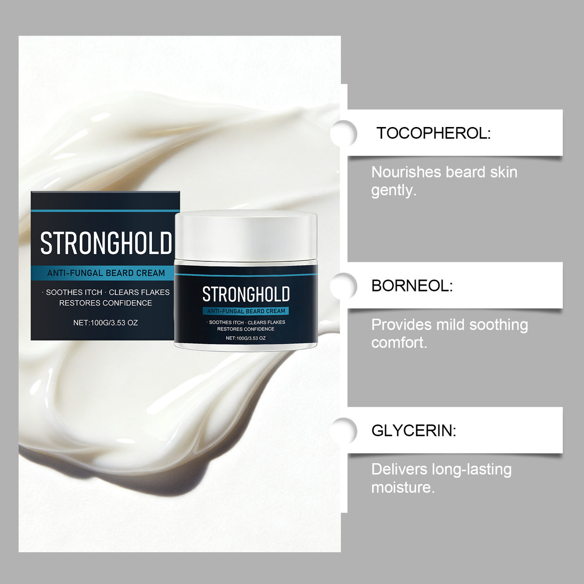 Beard Soothing Cream 100g - Natural Skin Care for Face & Beard