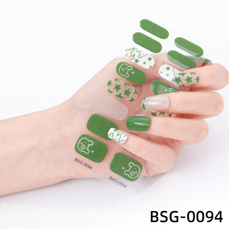 Semi-Cured Nail Stickers - 3D UV Gel Nail Art Set