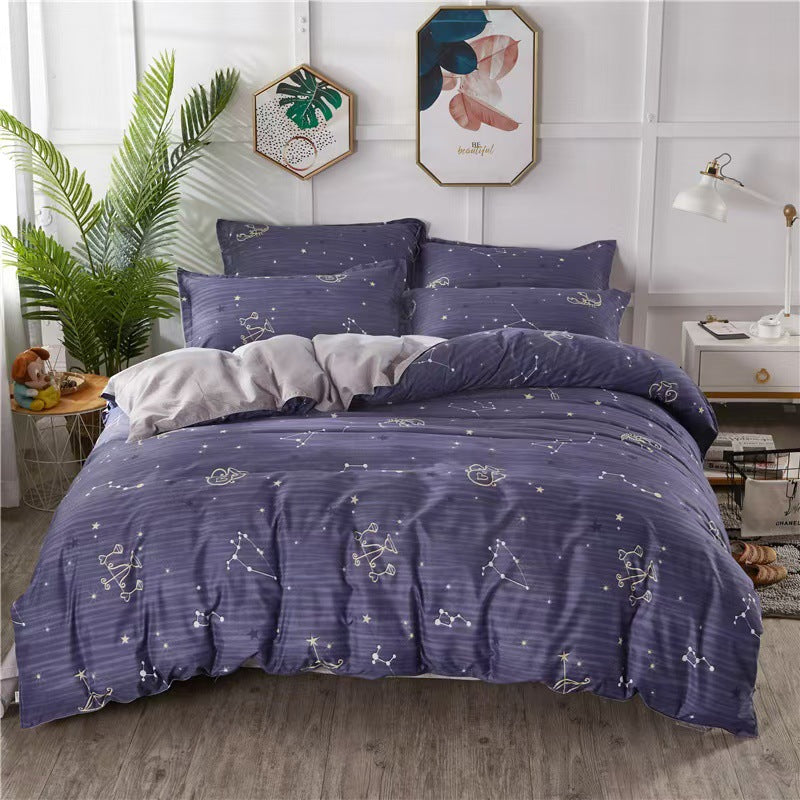 Four-Piece Bedding Set with Pillowcases and Quilt Cover - Multiple Sizes & Patterns