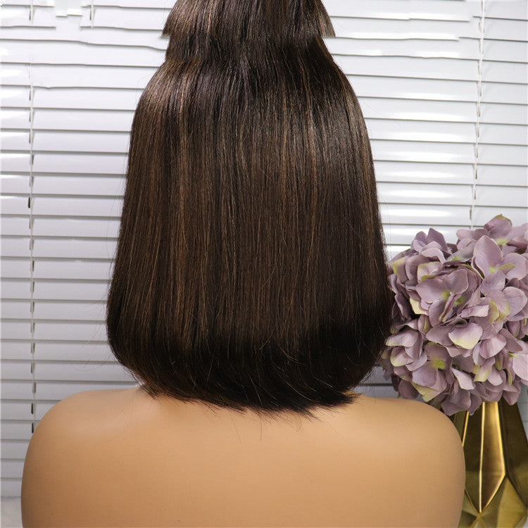 Real Hair Wig Short Style Natural Look