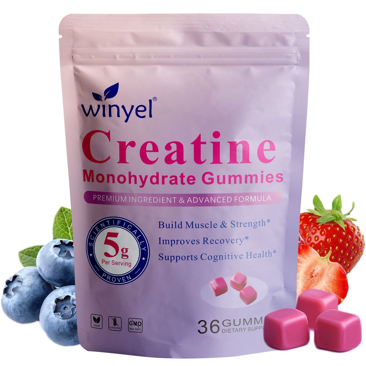 Creatine Monohydrate Gummies - Sugar-Free Muscle & Cognitive Support