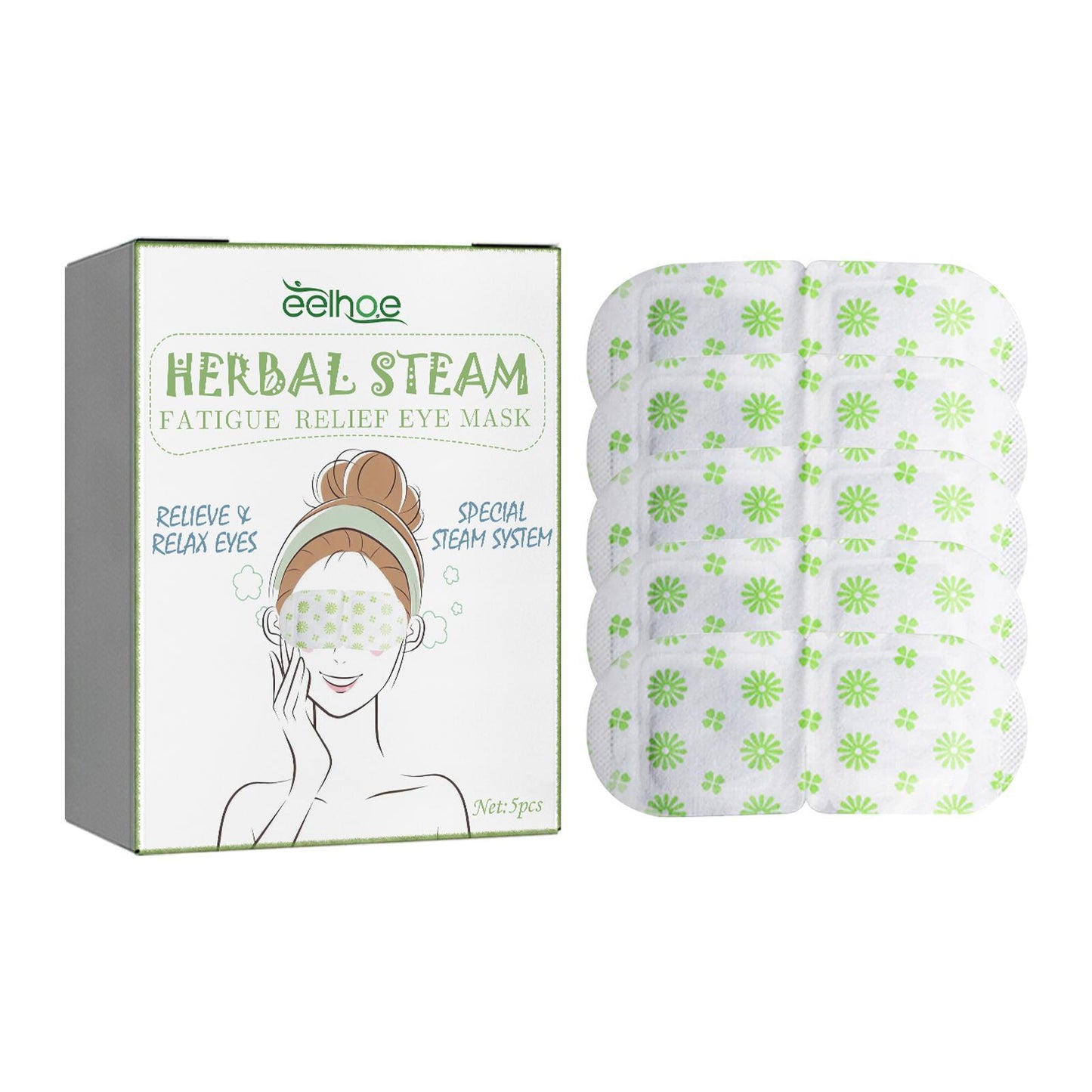 5-Pack Self-Heating Steam Eye Mask for Fatigue Relief
