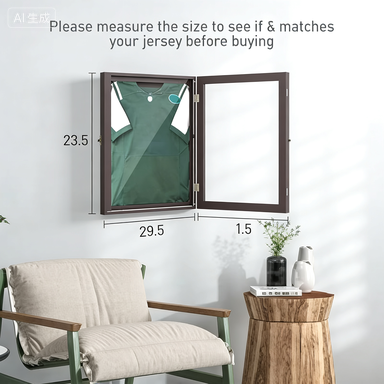 UV-Resistant Sports Jersey Display Case - Brown Frame