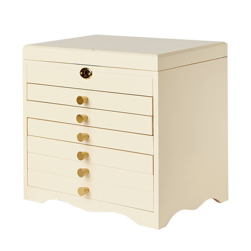Multi-Layer Wooden Jewelry Storage Box for Desktop - Modern Home Organizer