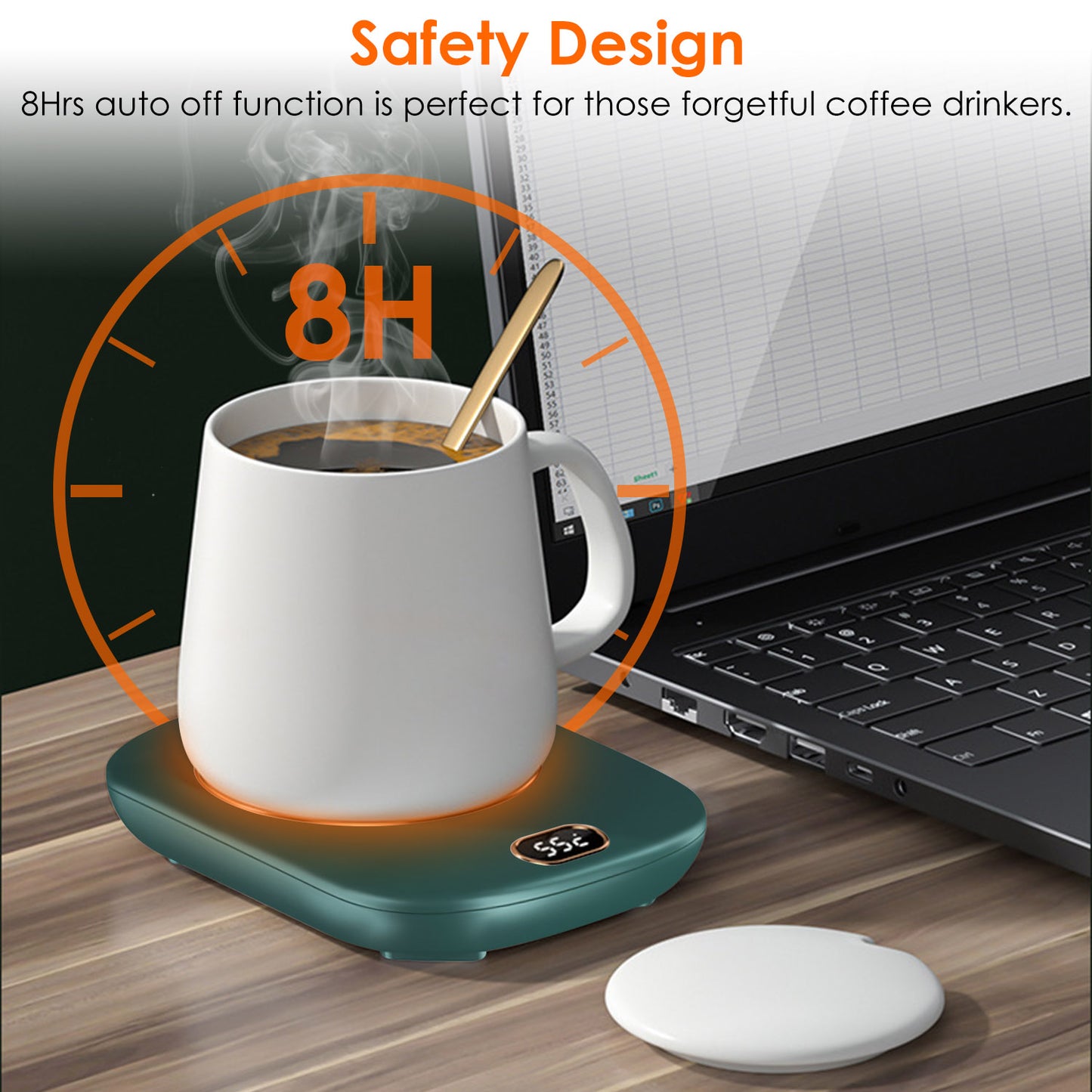 Electric Coffee Mug Warmer with 3 Temperature Settings - USB
