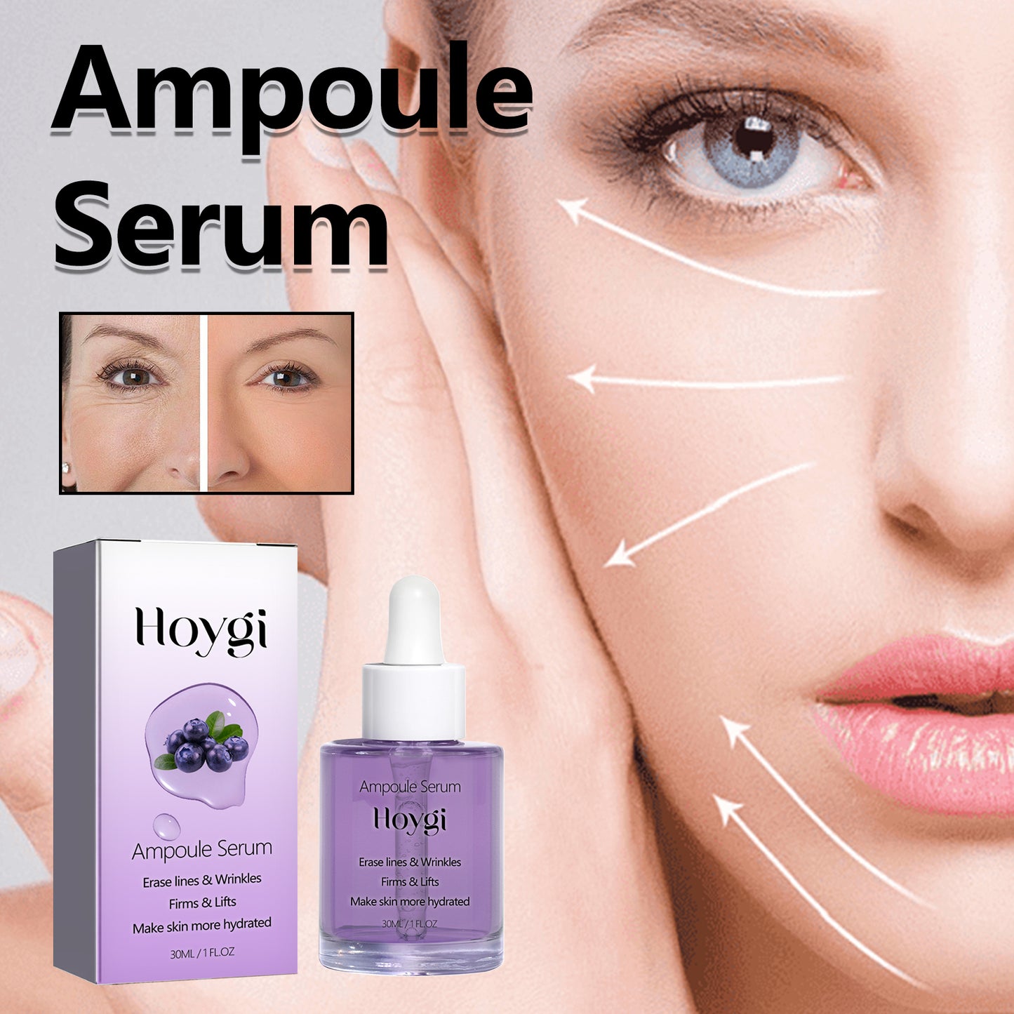 Anti-Aging Ampoule Serum with Vitamin C & Hyaluronic Acid, 30ml