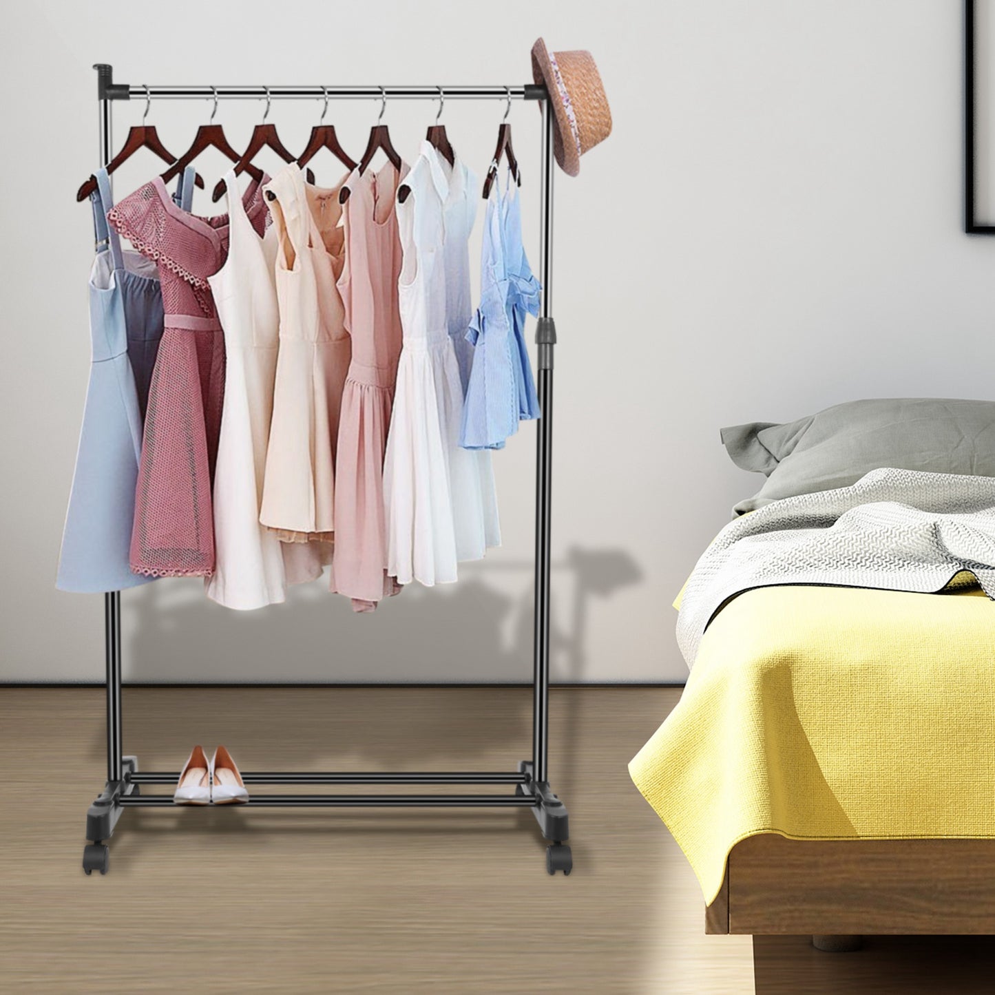 15kg 33lbs Garment Racks 3.12ft To 4.80ft Height Adjustable Clothes