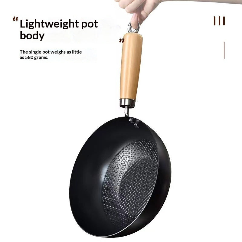 Japanese-Style Mini Non-Coated Frying Pan - 20cm or 24cm, Wrought Iron