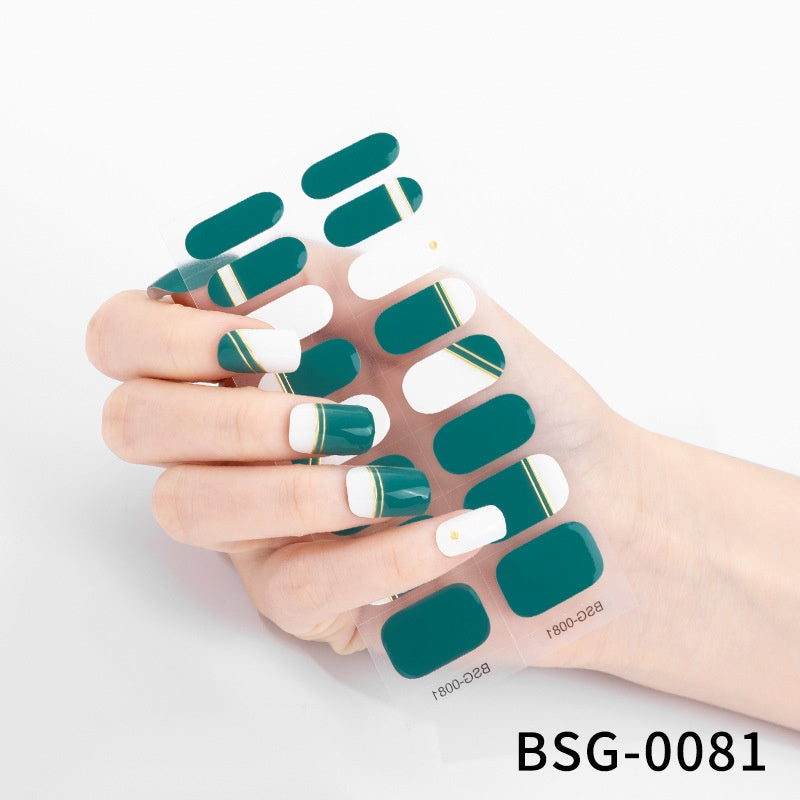 Semi-Cured Nail Stickers - 3D UV Gel Nail Art Set
