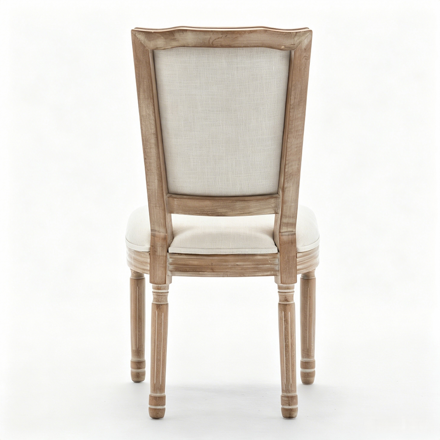 Farmhouse Dining Chairs - Solid Wood Frame with Cushioned Seat, Set of 2, Beige