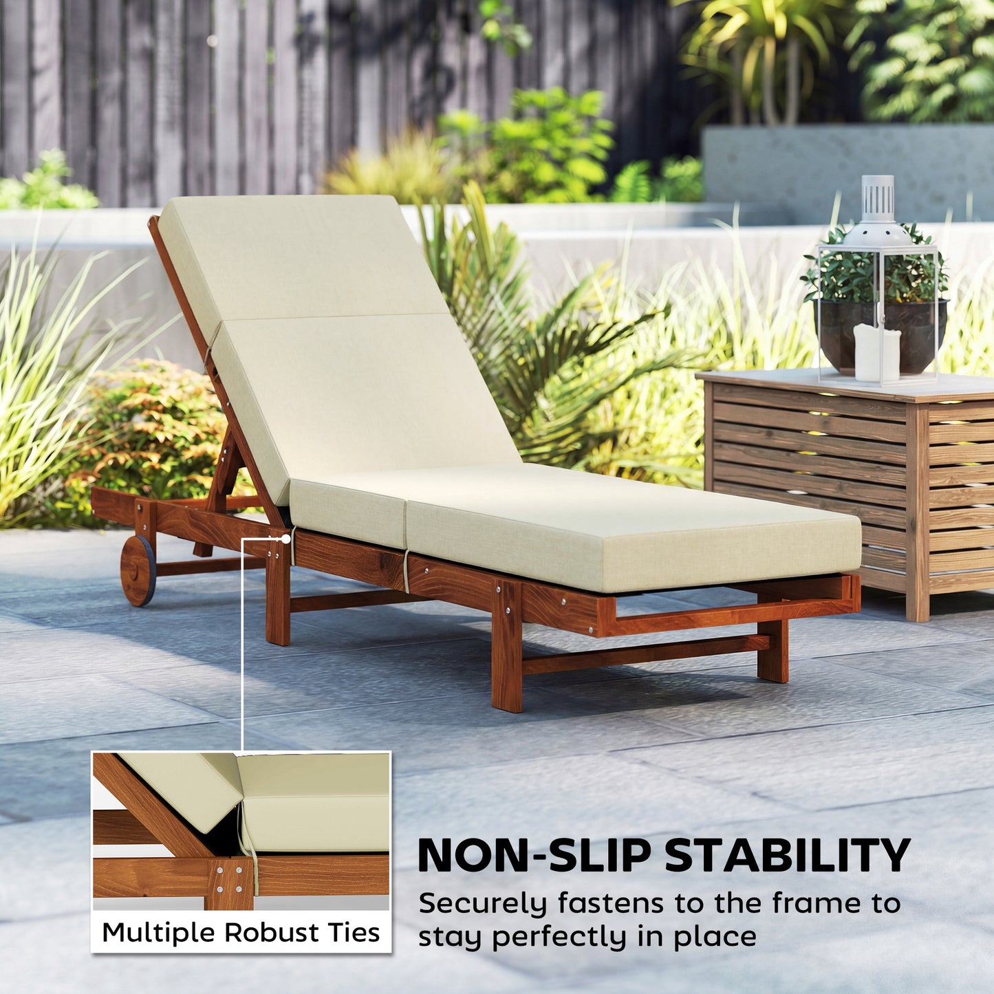 Outdoor Lounge Chair Cushions - Set of 2, 4" Thick, Cream White