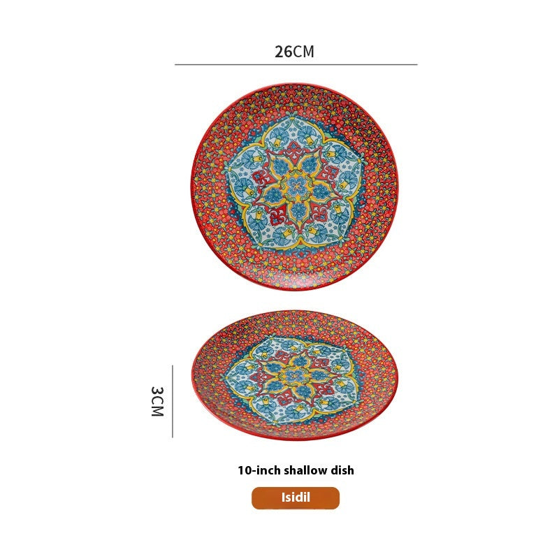Bohemian Ceramic Platter - Creative Tableware for Kitchen & Dining